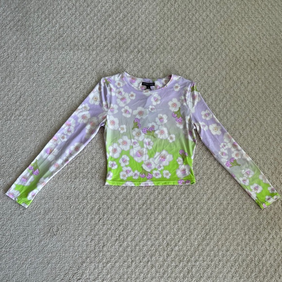 Cynthia Rowley Printed Rashguard Pink/Green Cherry Blossom Large NWT Beach Swim - Picture 5 of 16